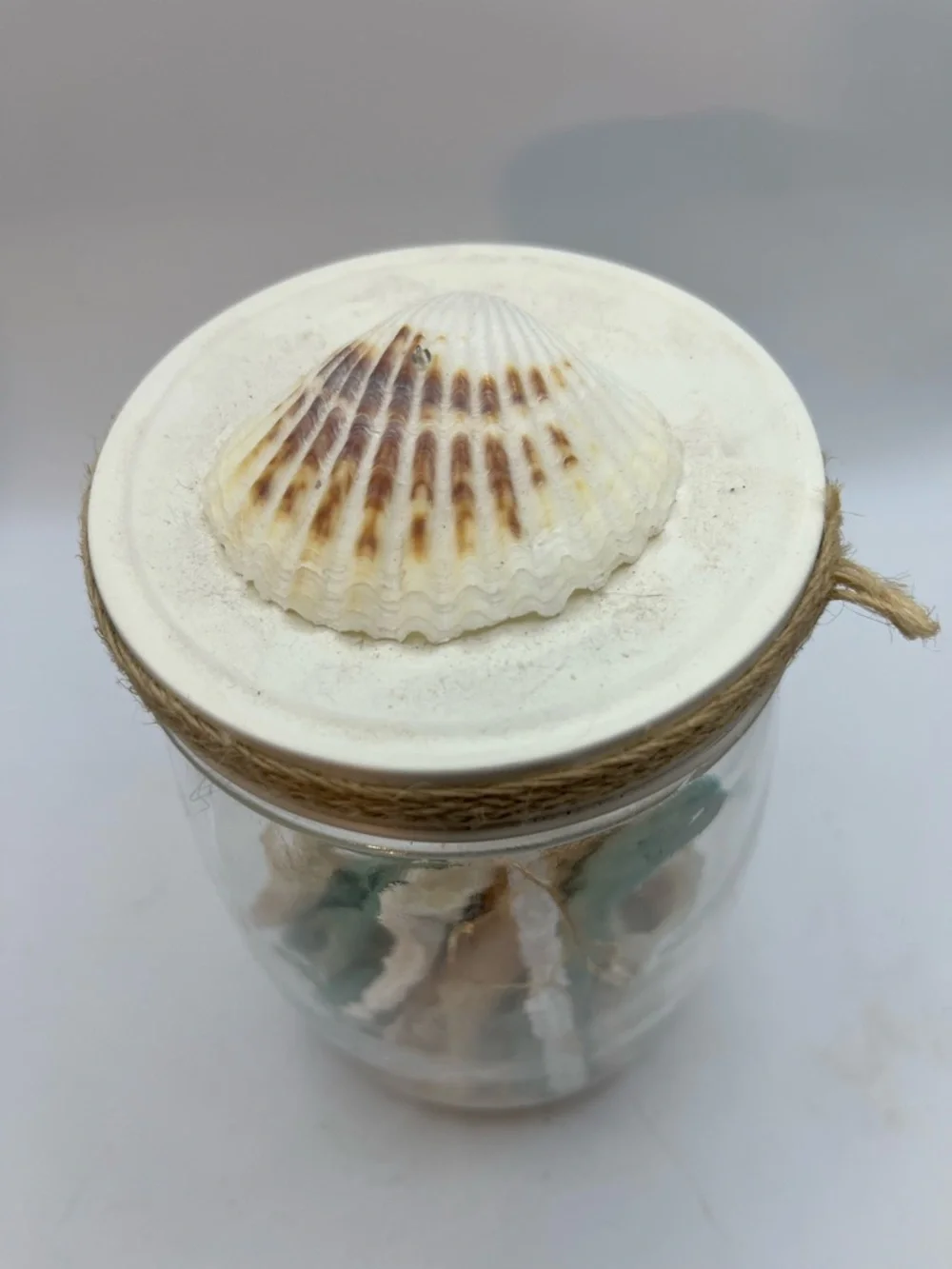 Vintage Seaside Jar Lantern - Cream & Natural Home Holiday Decor